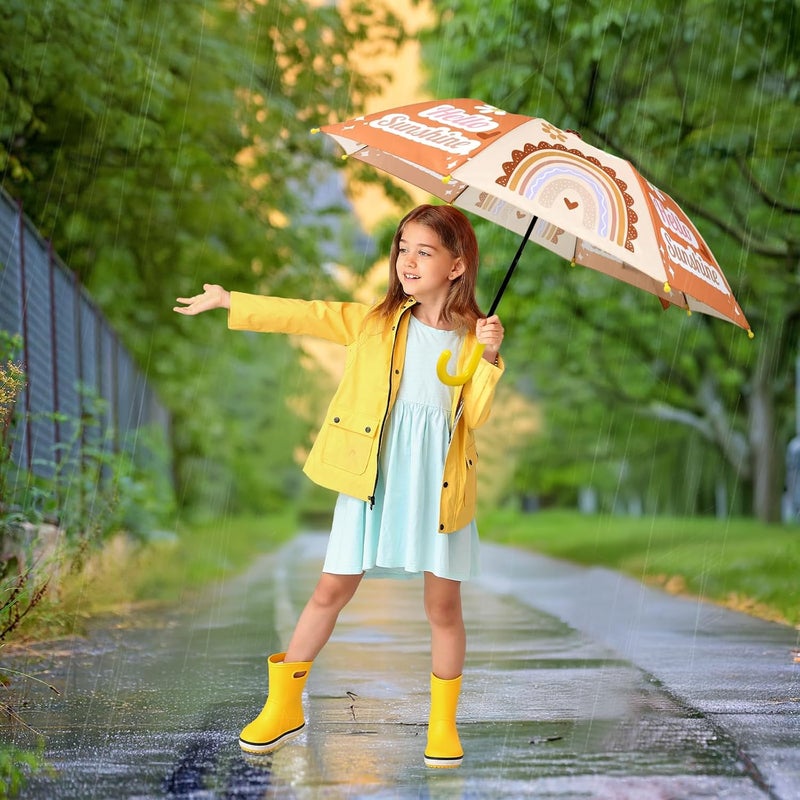 Decalsweet Kids Umbrella, Safety Windproof Umbrella with Easy-Grip Hook Handle for Toddler Girls and Boys - Image 5